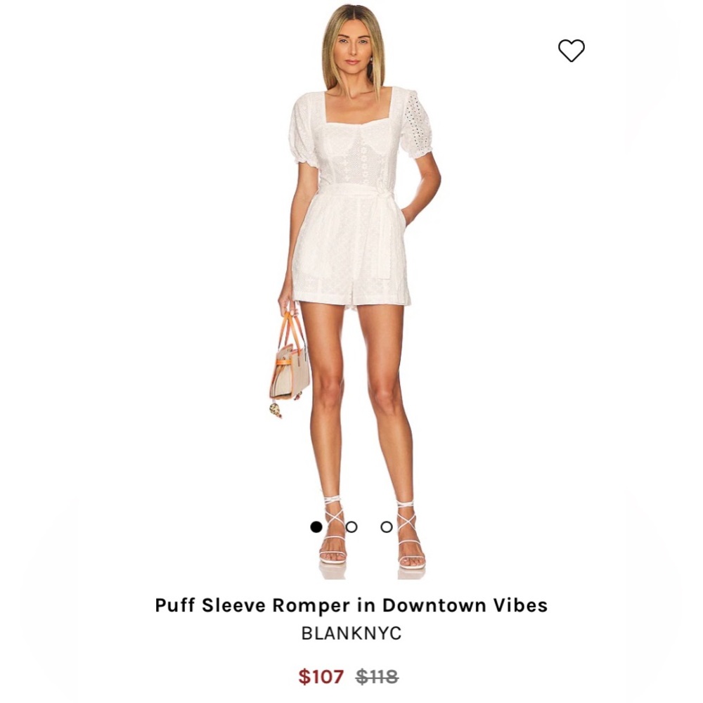 NWT Blank NYC Puff Sleeve Romper